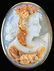 14K YELLOW GOLD SHELL CAMEO BROOCH PENDANT