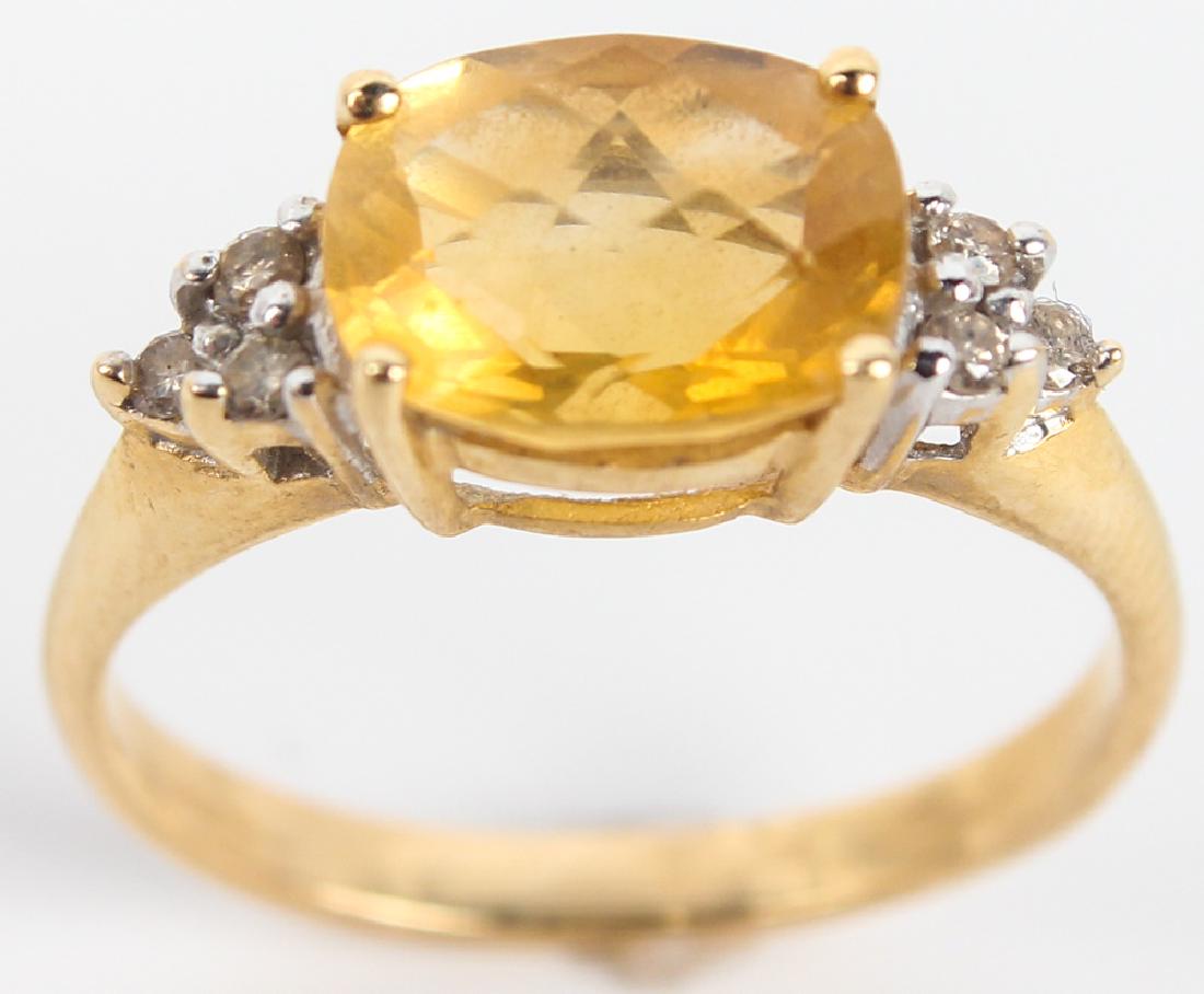 14K YELLOW GOLD YELLOW TOPAZ DIAMOND RING (1 of 3)