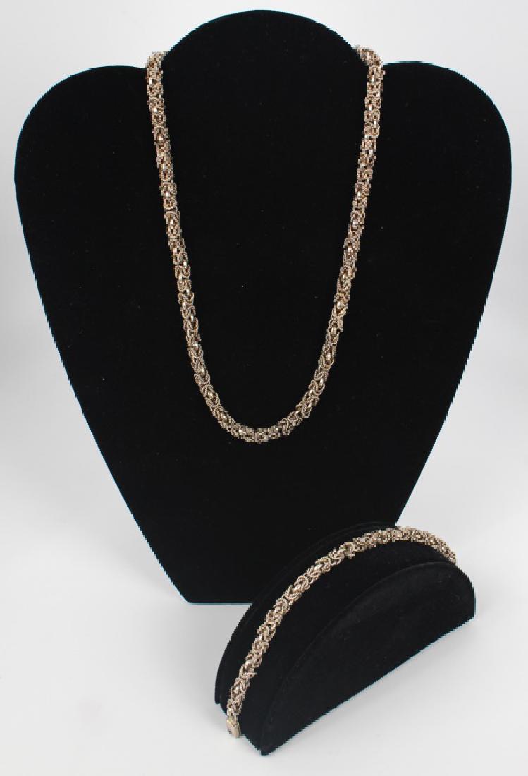 STERLING SILVER BYZANTINE CHAIN BRACELET NECKLACE (1 of 5)