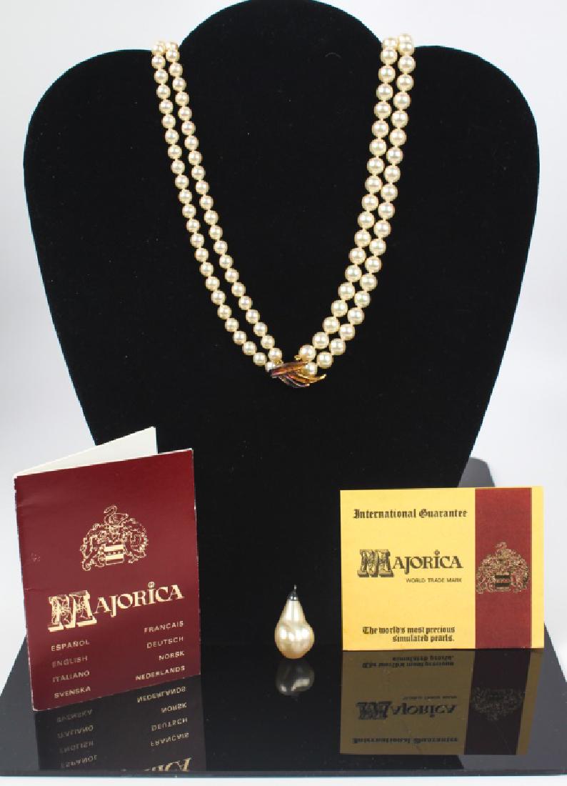 MAJORICA COSTUME DOUBLE STRAND PEARL NECKLACE (1 of 5)