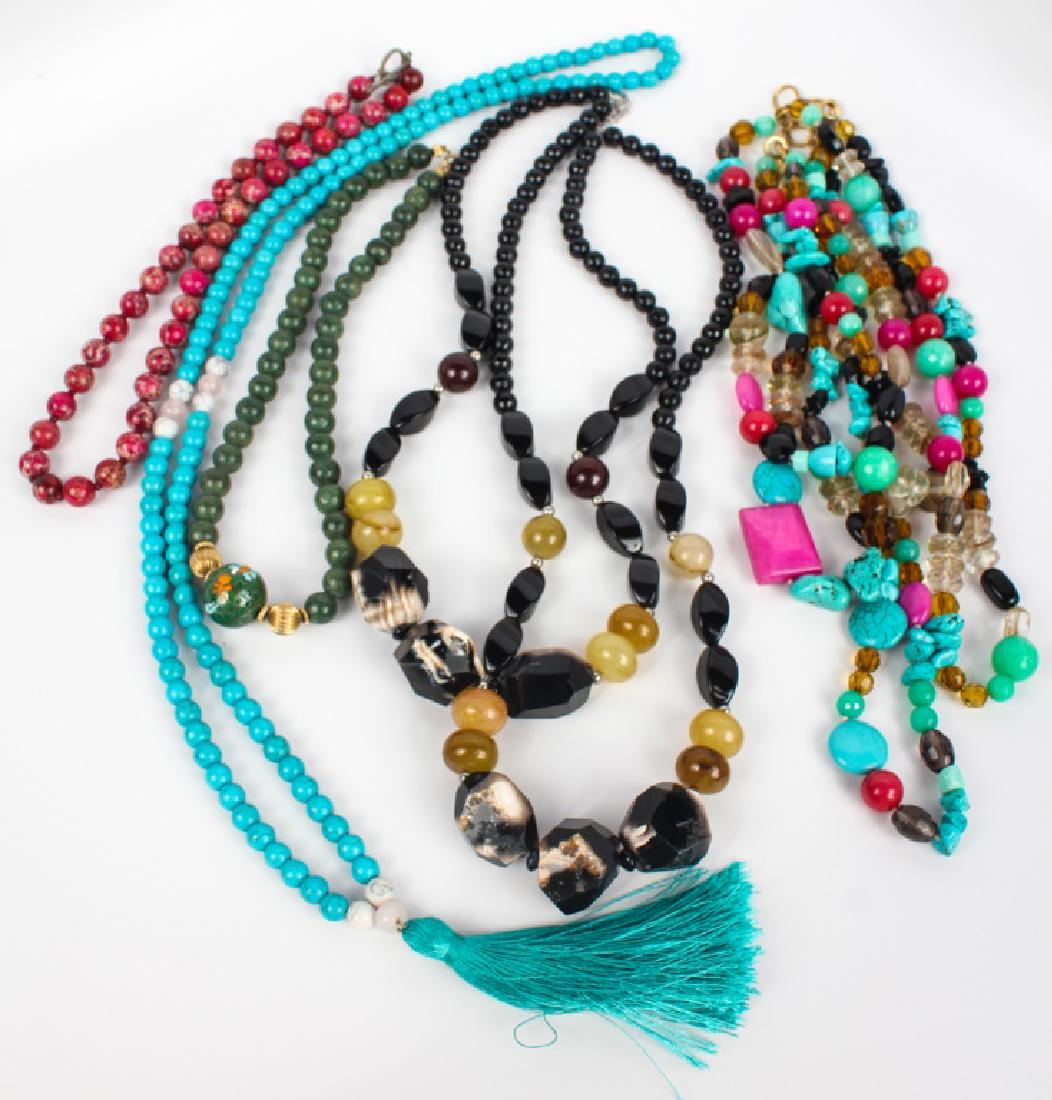 6 VARIETY STONE COSTUME JEWELRY NECKLACES (1 of 4)