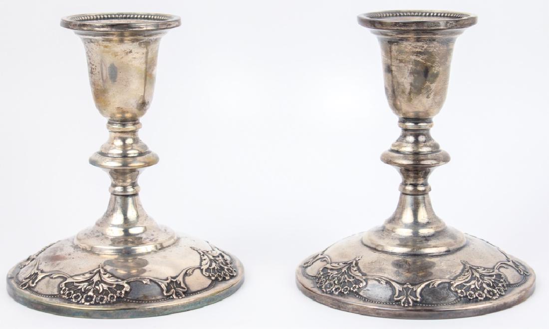 PAIR OF INTERNATIONAL STERLING CANDLESTICKS (1 of 3)