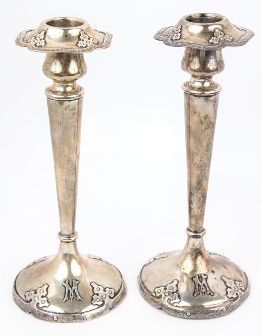 PAIR OF STERLING JOHN O'BELLIS CANDLESTICKS (1 of 3)