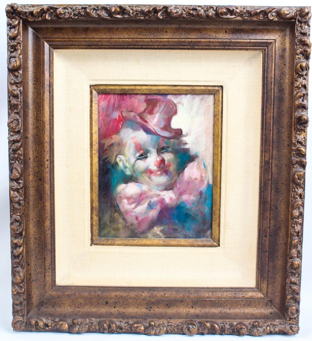 JULIAN RITTER CLOWN PORTRAIT OIL ON BOARD (1 of 4)