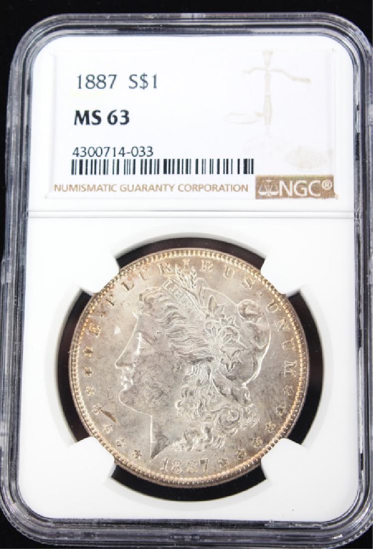 $1.00 UNITED STATES 1887 MS63 MORGAN SILVER DOLLAR (1 of 2)