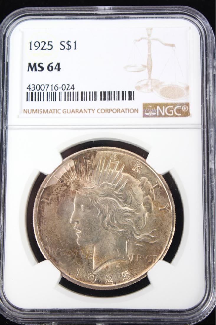 $1.00 UNITED STATES 1925 MS64 PEACE SILVER DOLLAR (1 of 2)