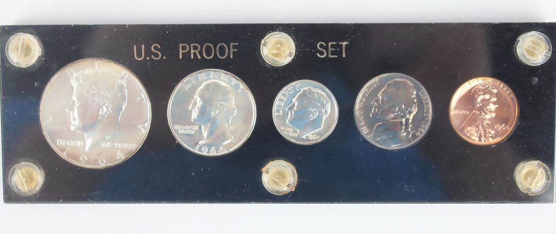 1964 UNITED STATES SILVER FIVE COIN PROOF SET (1 of 3)