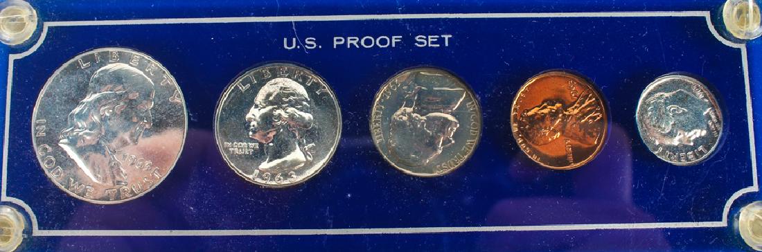 1963 UNITED STATES SILVER FIVE COIN PROOF SET (1 of 3)
