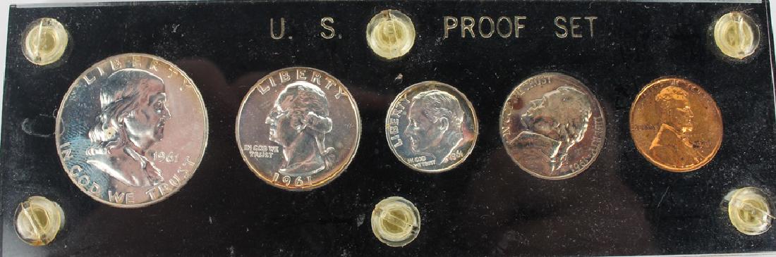 1961 UNITED STATES SILVER FIVE COIN PROOF SET (1 of 3)
