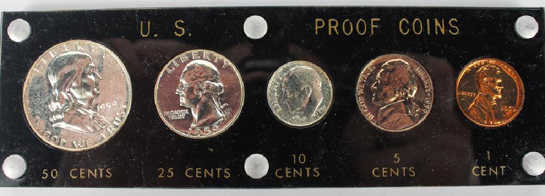 1959 UNITED STATES SILVER FIVE COIN PROOF SET (1 of 3)