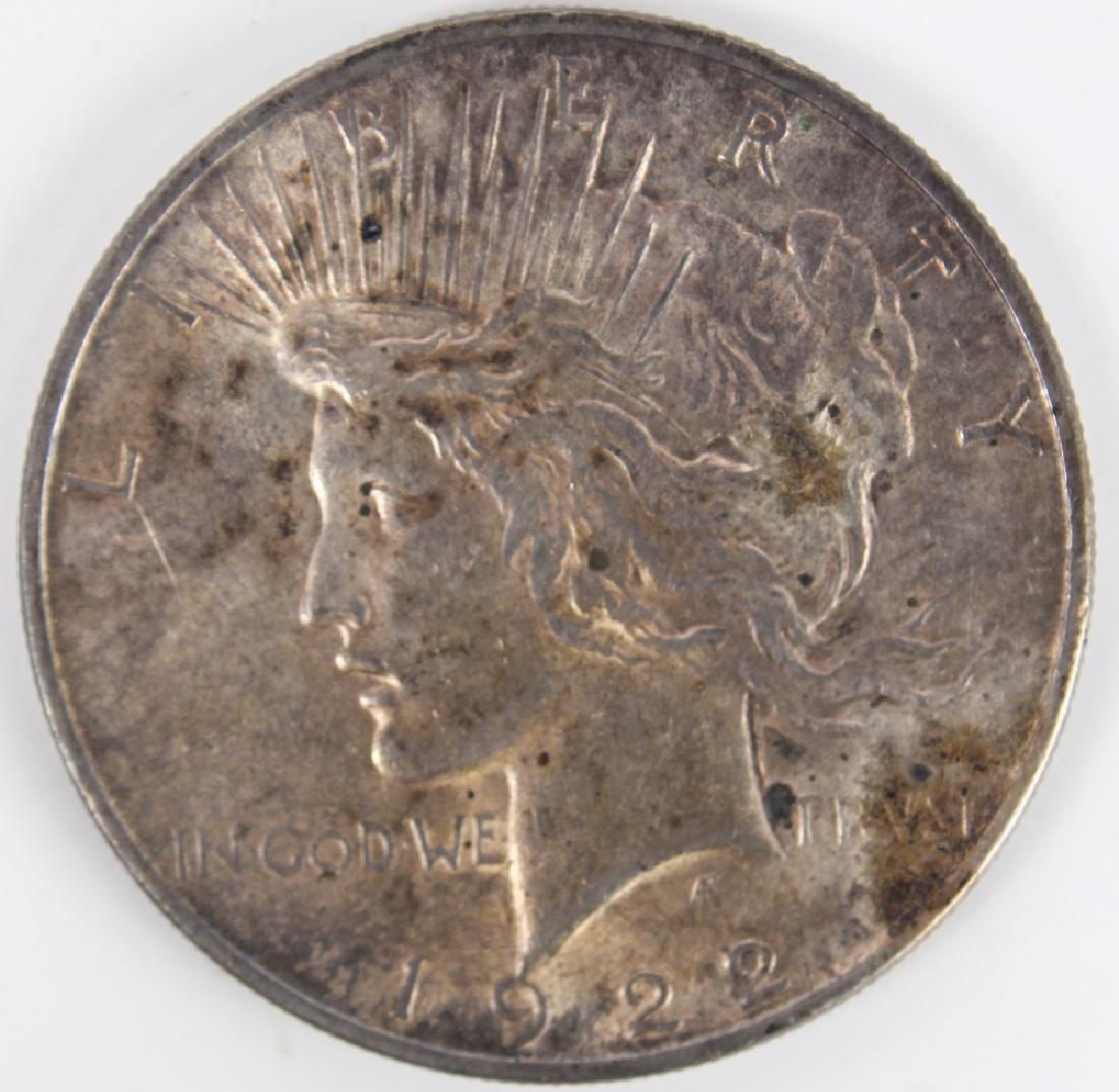 1922 US SILVER PEACE DOLLAR COIN (1 of 2)