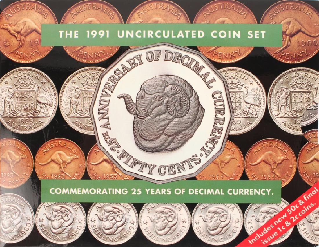 1991 AUSTRALIAN UNC COIN SET HONORING 25 YEARS (1 of 4)