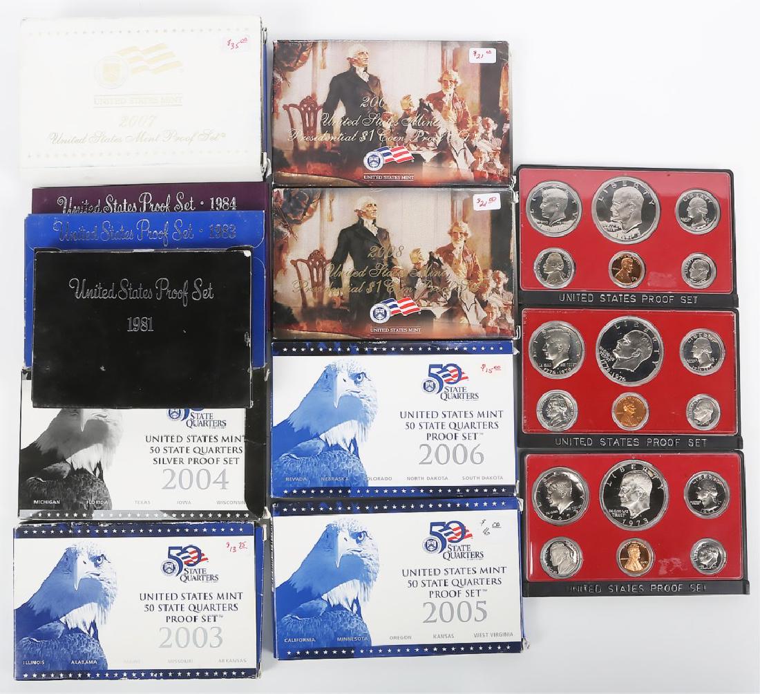 UNITED STATES MINT PROOF SETS LOT OF 13 (1 of 1)