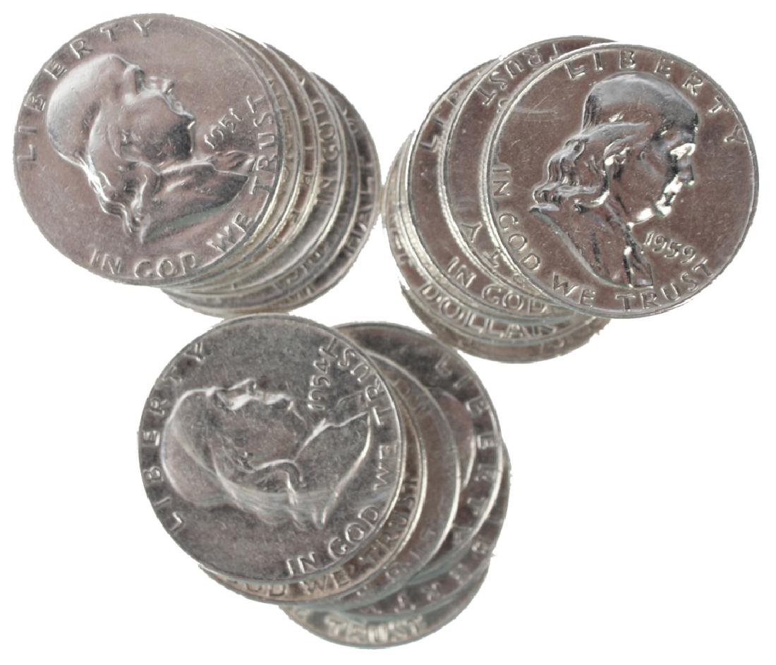 $10.00 UNITED STATES SILVER FRANKLIN HALF DOLLARS (1 of 1)