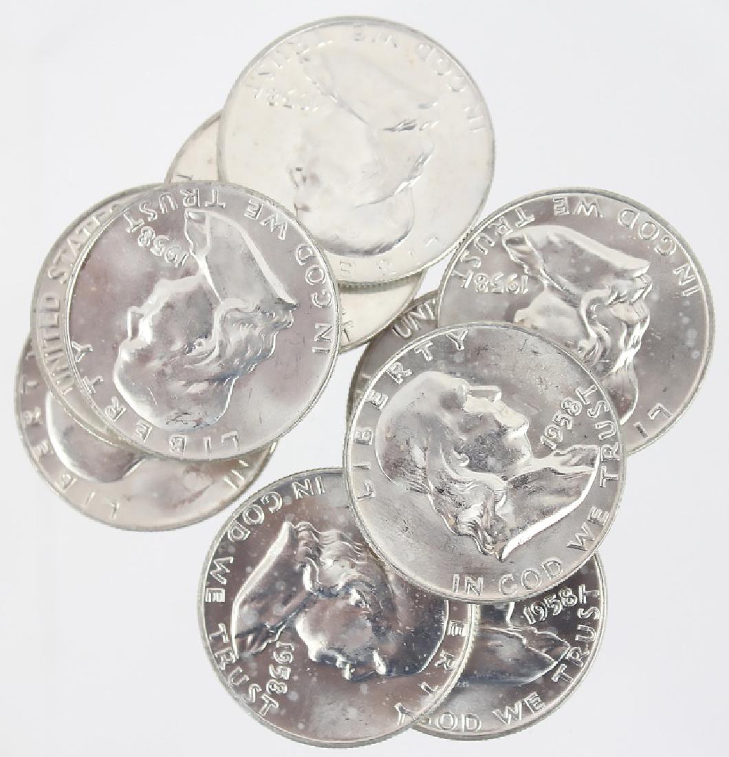 $5.00 UNITED STATES SILVER FRANKLIN HALF DOLLARS (1 of 1)
