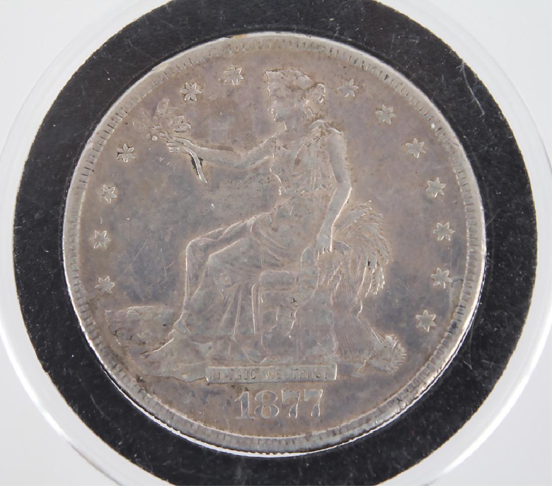 $1.00 UNITED STATES 1877 S SILVER TRADE DOLLAR (1 of 2)