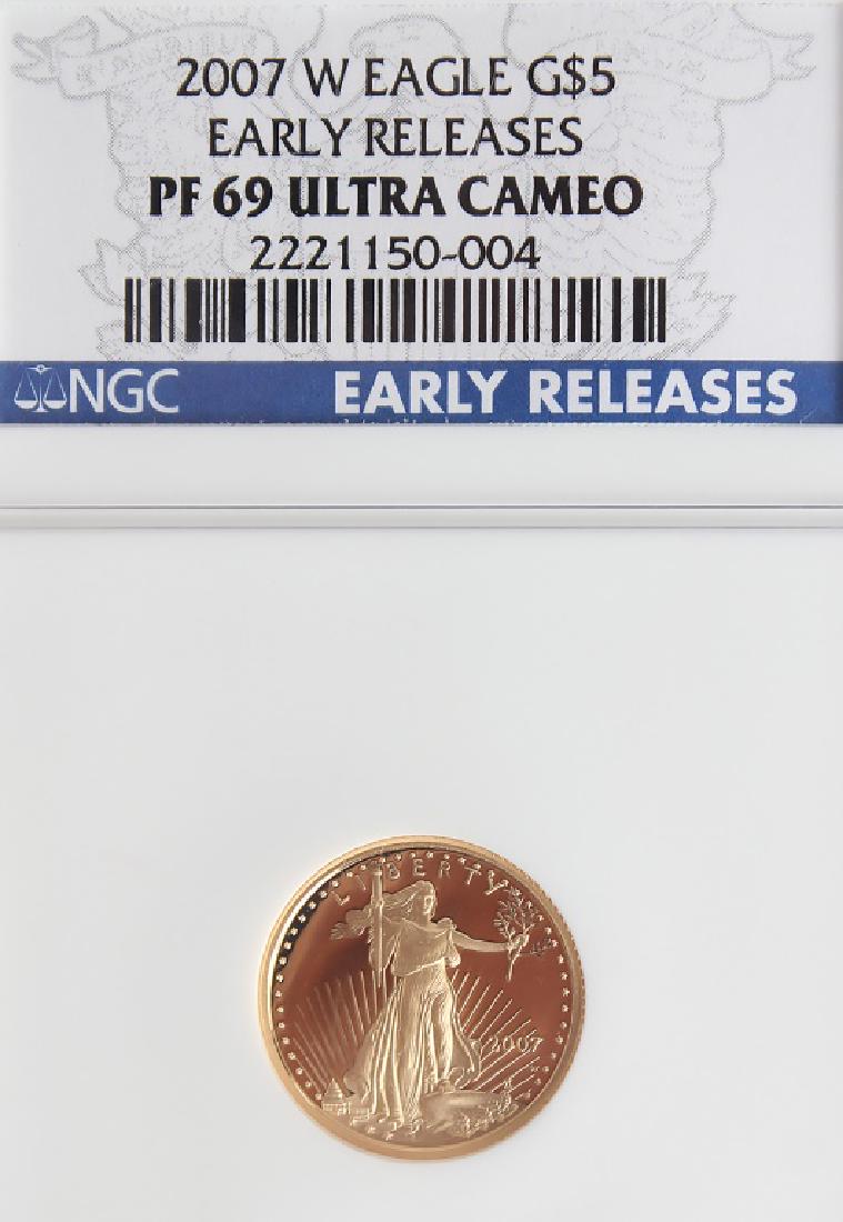 $5.00 UNITED STATES 2007 W AMERICAN GOLD EAGLE PF (1 of 2)