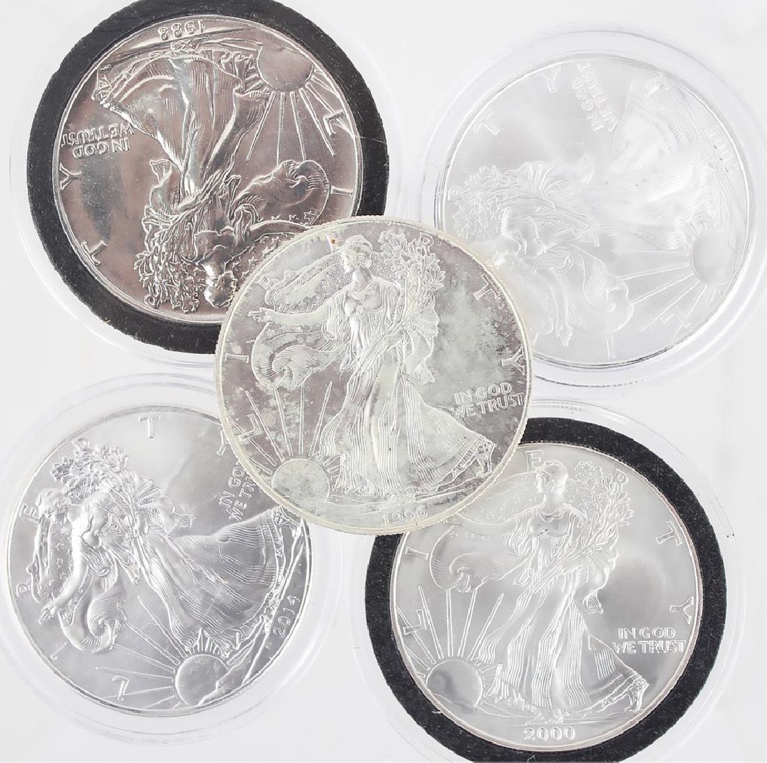 5 $1.00 UNITED STATES UNC. SILVER EAGLES (1 of 1)