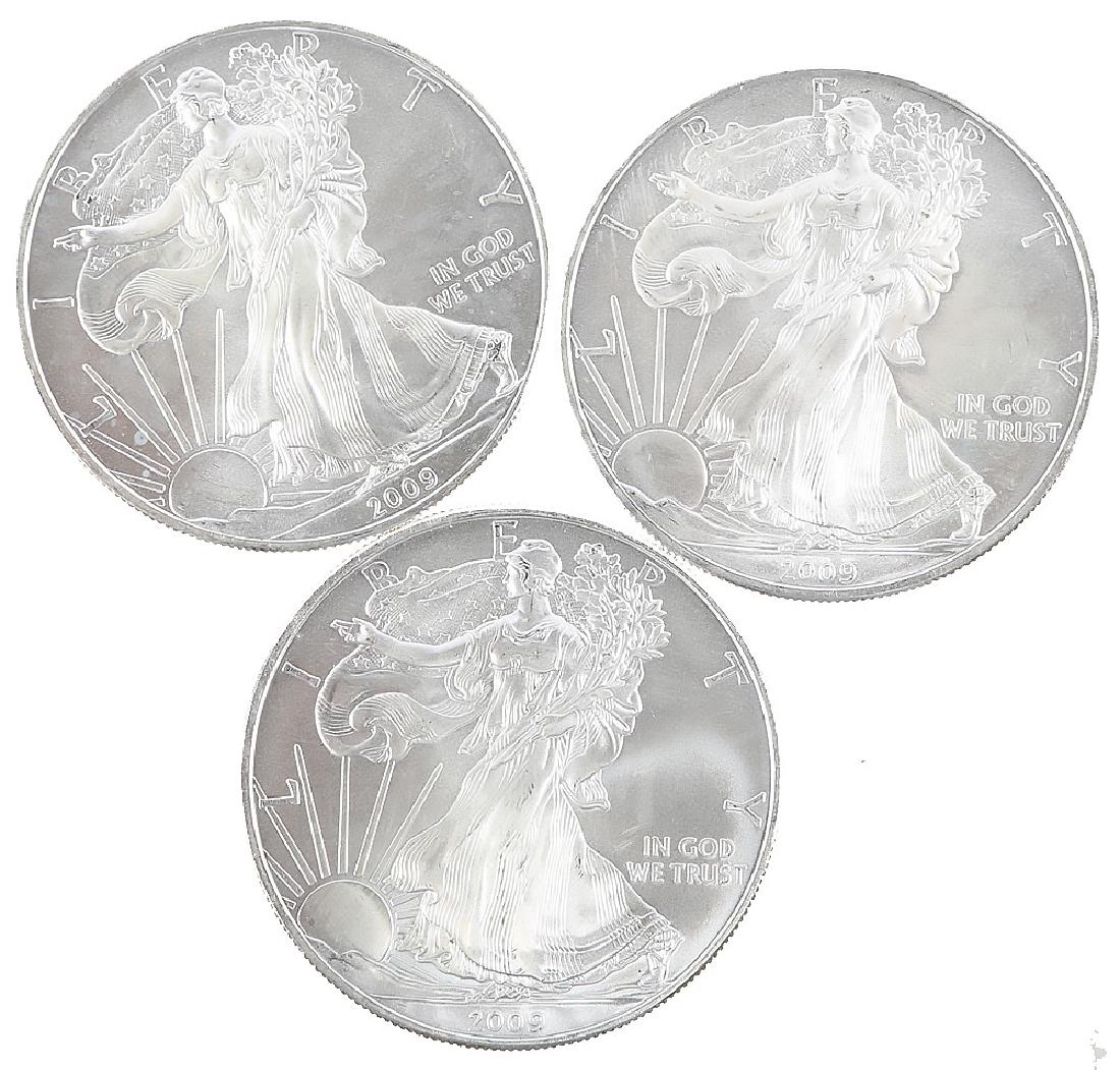 UNCIRCULATED AMERICAN SILVER EAGLES - LOT OF 3 (1 of 2)