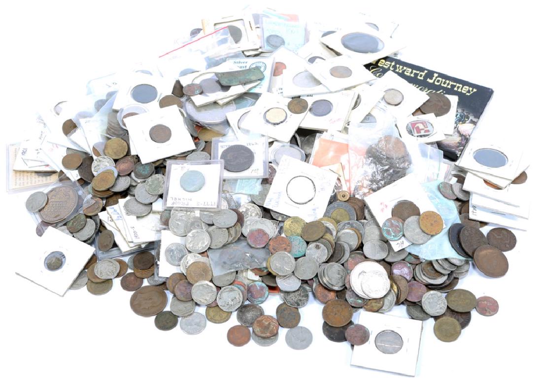 10+ LBS OF WORLD COINS TOKENS MEDALS ETC. (1 of 5)
