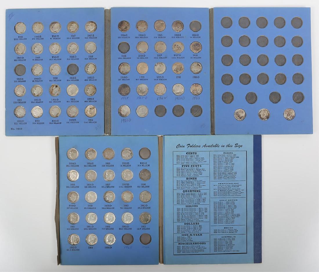 2 PARTIAL COIN BOOKS ROOSEVELT DIMES 90% SILVER (1 of 5)