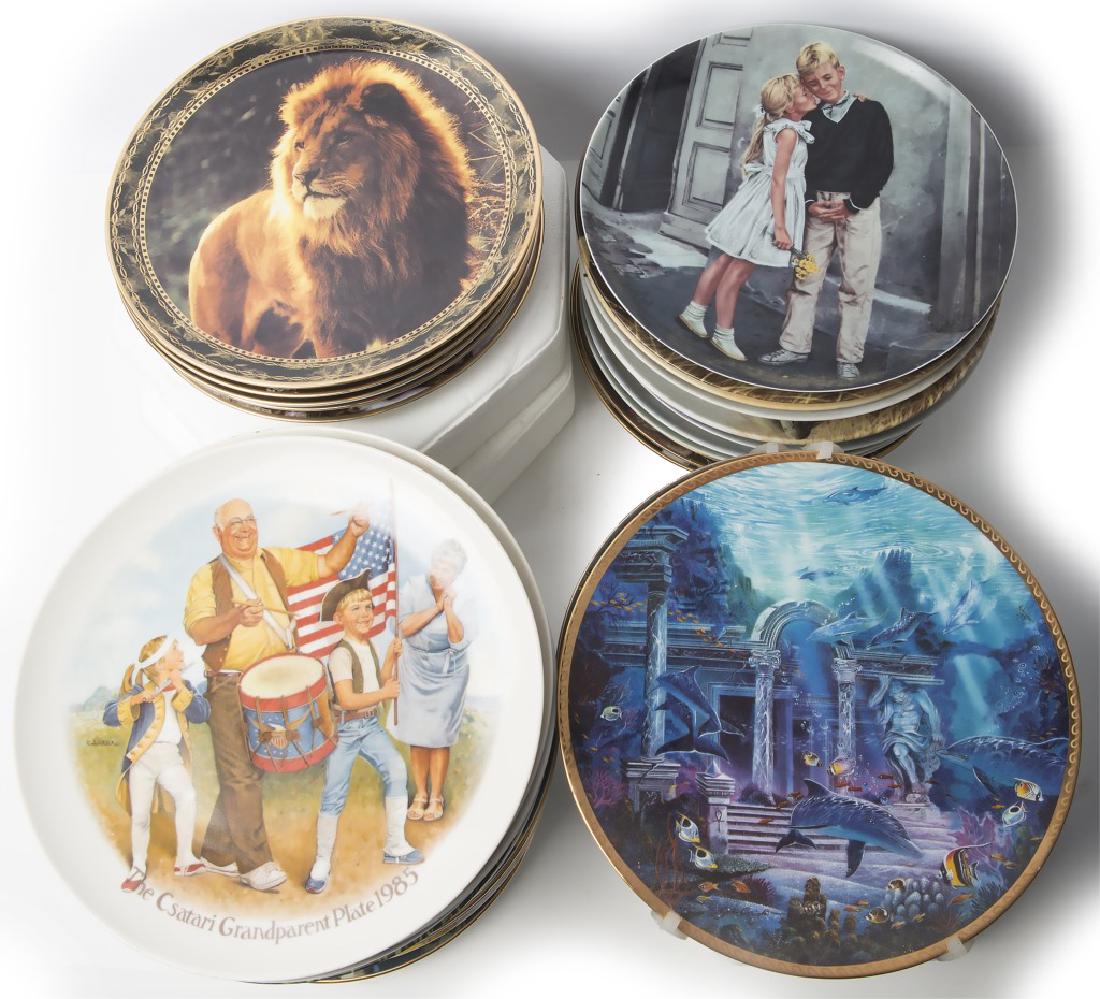 240 PIECE CHINA LIMITED EDITION ART PLATES: 240 PIECE CHINA LIMITED EDITION ART PLATES Approximately 240 art plates from manufacturers such as Knowles (many Norman Rockwell plates), The Hamilton Collection, The Bradford Exchange, Marks and Spen