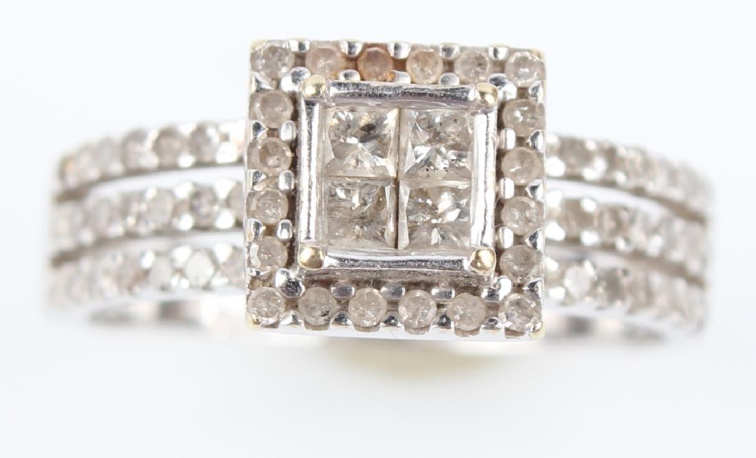 10K WHITE GOLD DIAMOND CLUSTER RING (1 of 5)