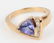 14K YELLOW GOLD TANZANITE & DIAMOND RING