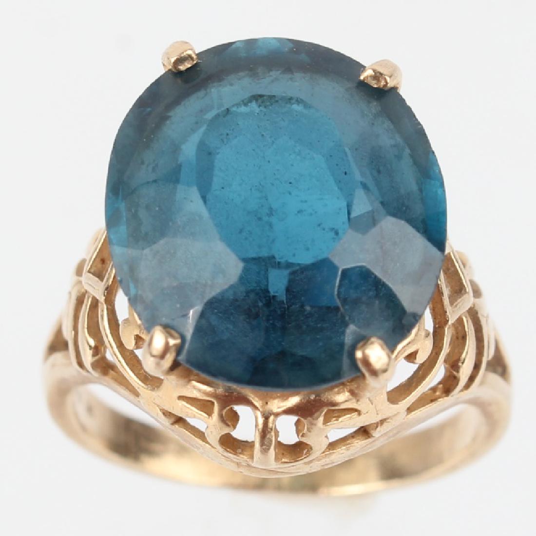 14K YELLOW GOLD LONDON BLUE TOPAZ RING (1 of 5)