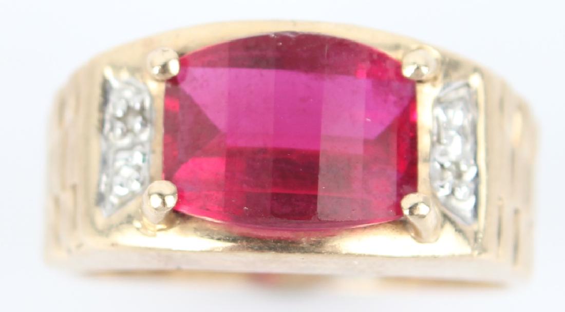 10K YELLOW GOLD RUBY DIAMOND RING (1 of 5)
