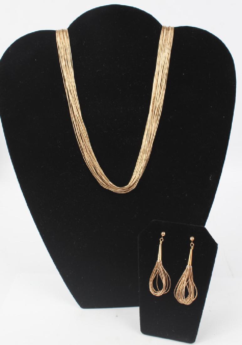 GOLD FILLED BEADED NECKLACE & EARRINGS SET (1 of 4)
