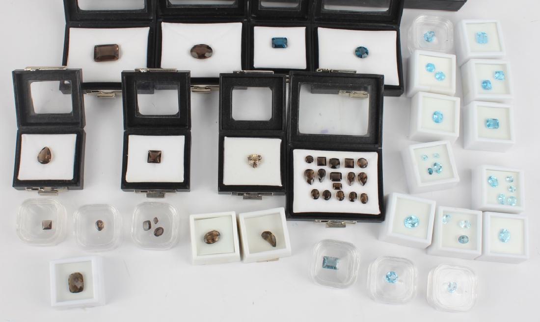 LOOSE CUT GEMSTONES - SMOKY QUARTZ & BLUE TOPAZ (1 of 5)