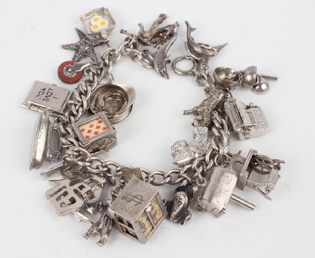 STERLING SILVER CHARM BRACELET WITH CHARMS (1 of 3)
