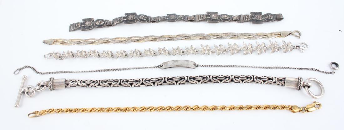 STERLING SILVER FASHION BRACELETS - LOT OF 6 (1 of 4)