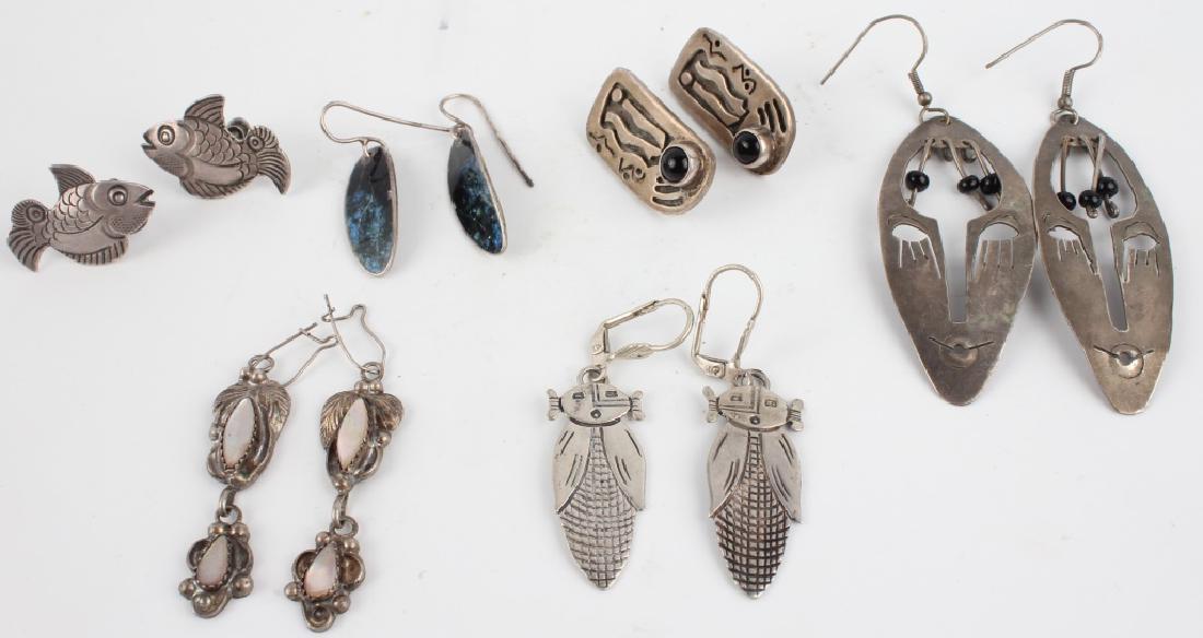 STERLING SILVER EARRINGS - LOT OF 6 PAIRS (1 of 4)