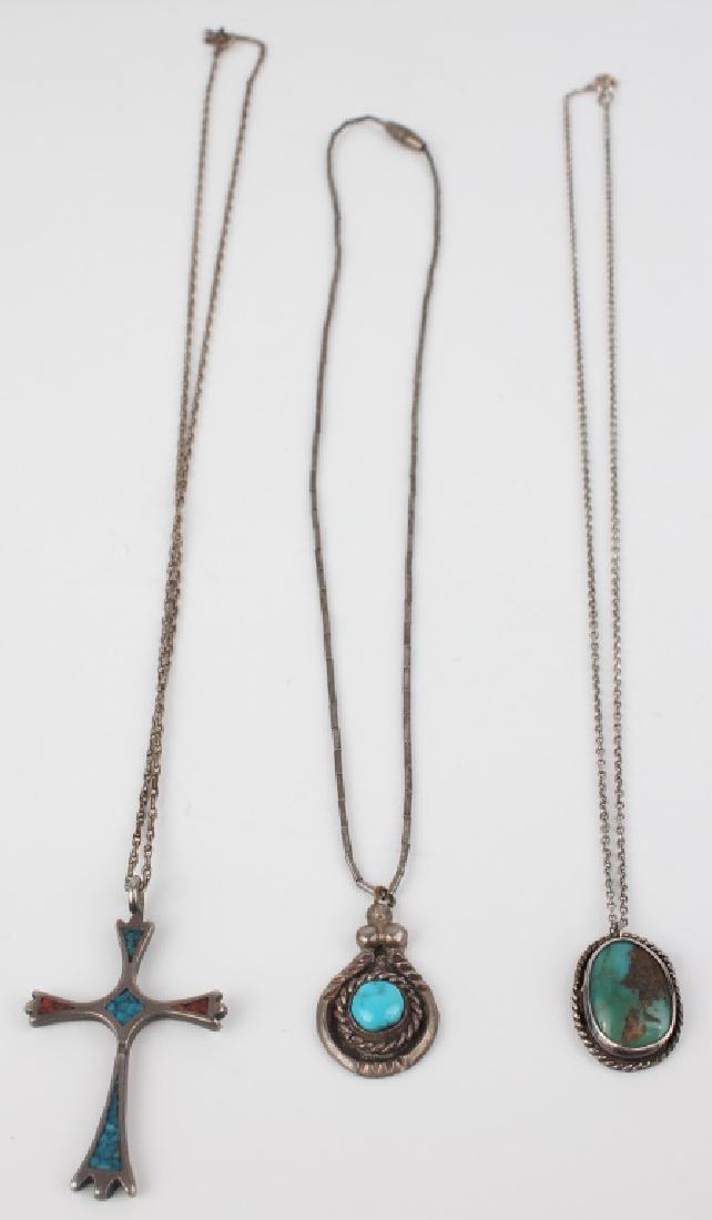 STERLING SILVER TURQUOISE NECKLACES - LOT OF 3 (1 of 4)