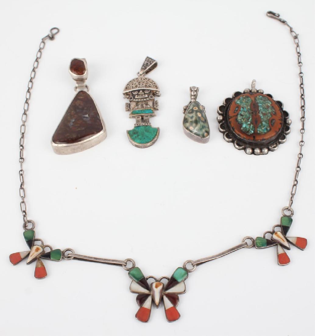 STERLING SILVER PENDANTS & NECKLACE - LOT OF 5 (1 of 3)