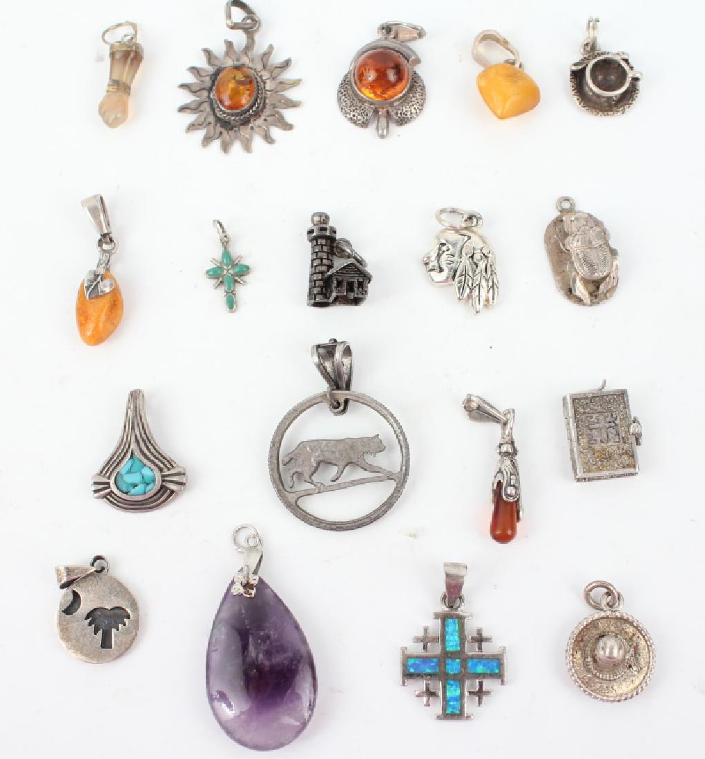 STERLING SILVER CHARMS & PENDANTS - LOT OF 18 (1 of 4)