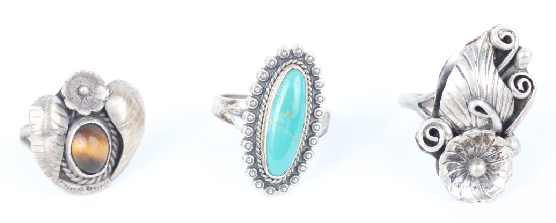 STERLING SILVER SOUTHWESTERN RINGS - LOT OF THREE (1 of 4)