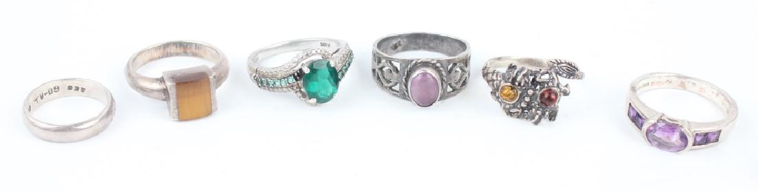 STERLING SILVER FASHION RINGS - LOT OF 7 (1 of 8)