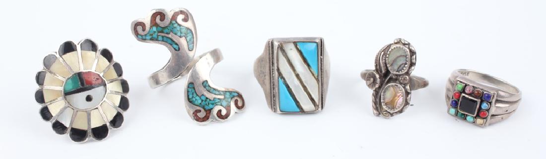 STERLING SILVER SIGNED RINGS - LOT OF 5 (1 of 8)