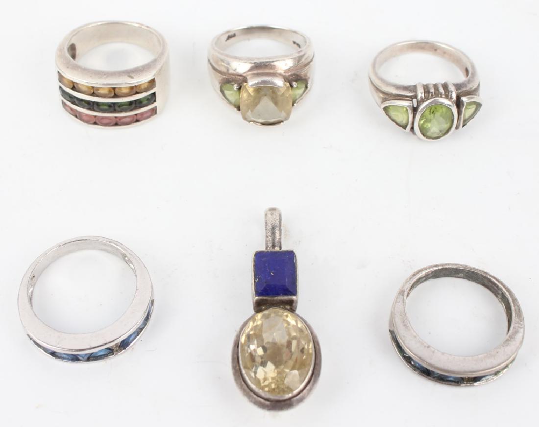 STERLING SILVER RINGS & PENDANT - LOT OF 6 (1 of 5)