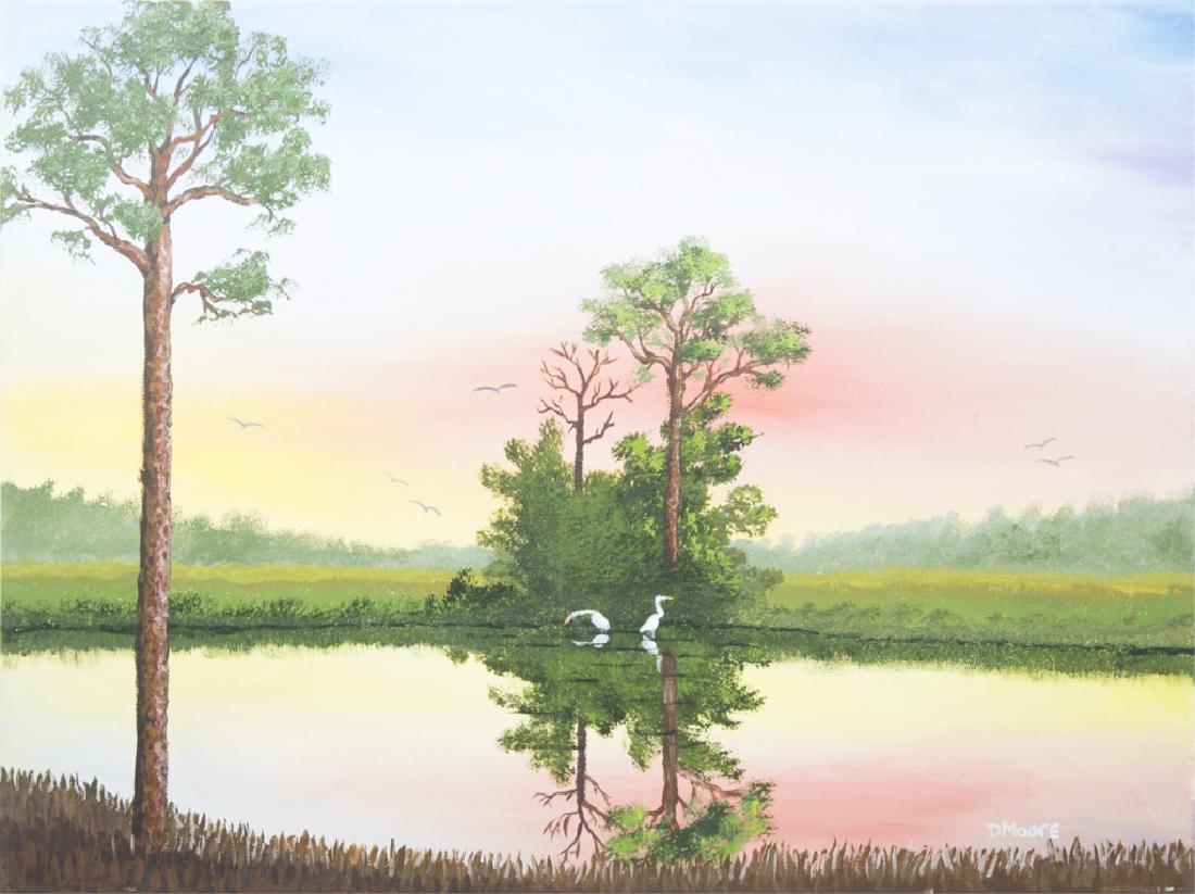 DOUGLAS MOORE FLORIDA MARSHLAND OIL ON CANVAS (1 of 4)