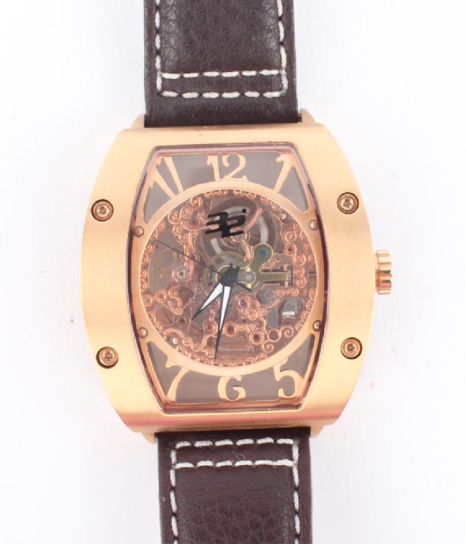 MEN'S 32 DEGREE GOLD PLATED SKELETON WRISTWATCH (1 of 3)