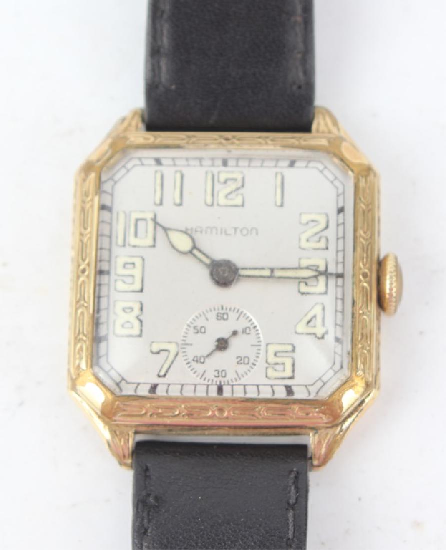 MEN'S HAMILTON ART DECO GOLD FILLED WRISTWATCH (1 of 4)