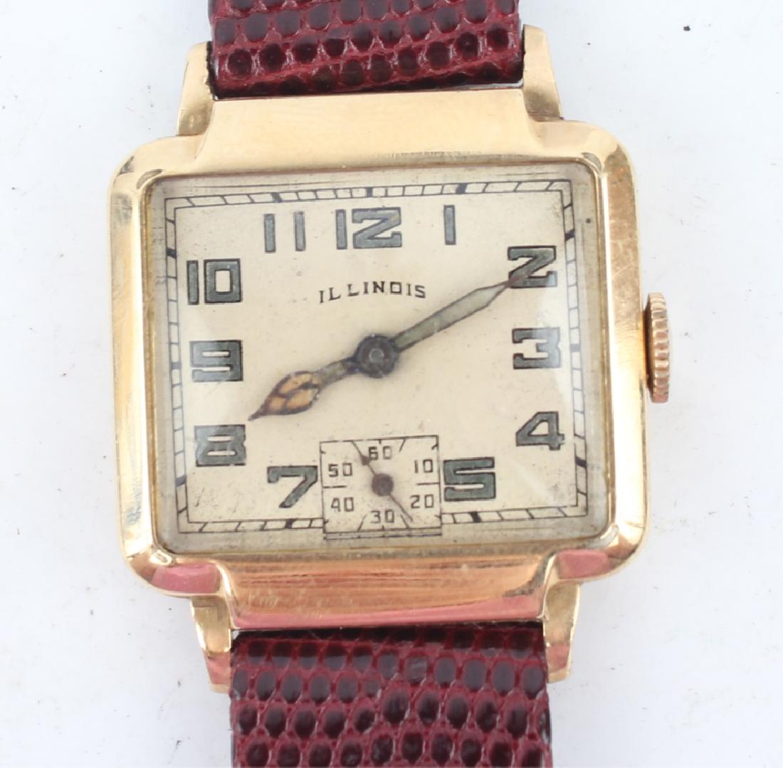 MEN'S ILLINOIS ART DECO GOLD FILLED WRISTWATCH (1 of 3)