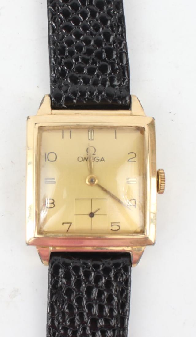 MEN'S OMEGA  SQUARE GOLD FILLED WRISTWATCH (1 of 3)