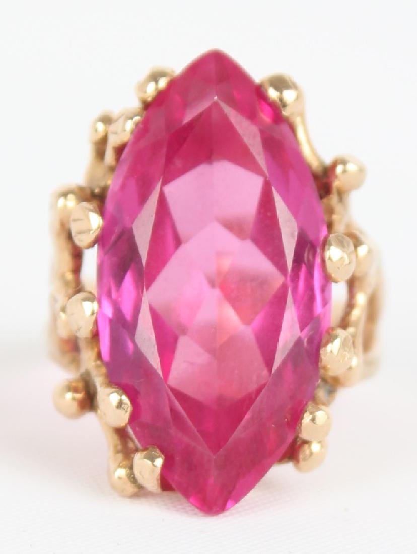 14K MARQUISE PINK TOPAZ FASHION RING (1 of 4)