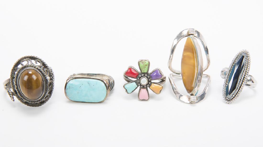 LADIES STERLING SILVER RINGS -- LOT OF 5 (1 of 5)