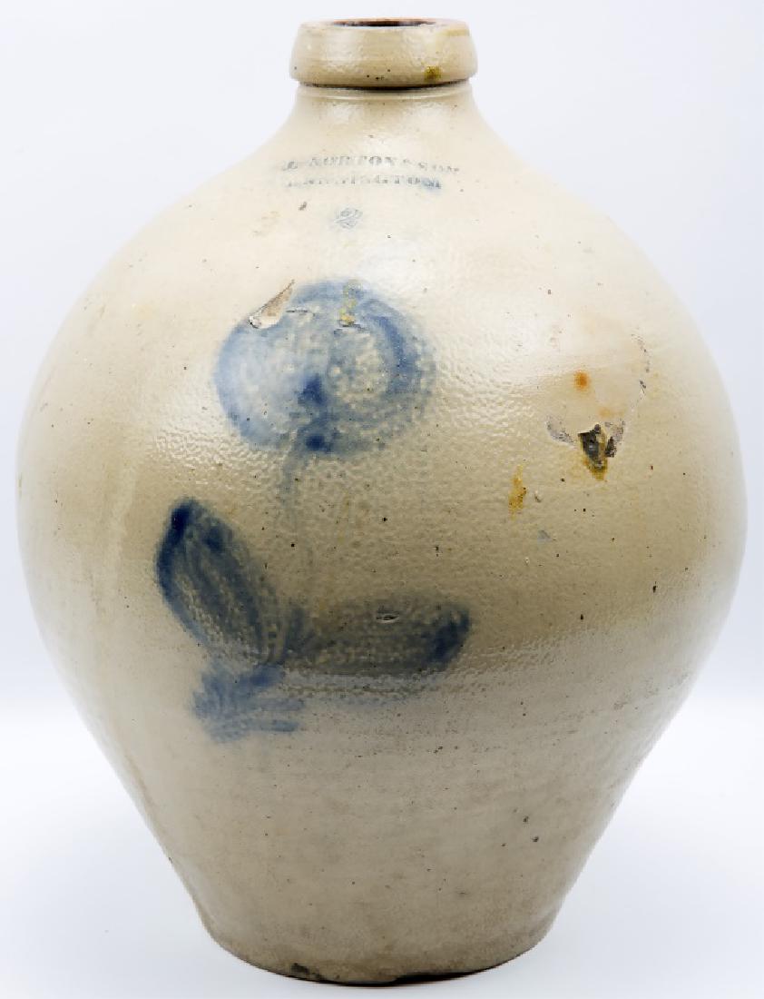 L. NORTON & SON BENNINGTON STONEWARE JUG (1 of 4)